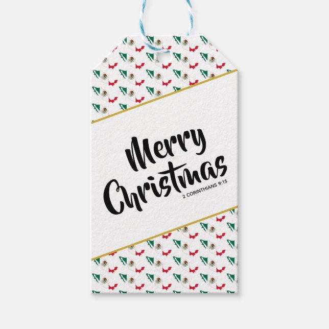 Custom MEXICO Flag Weihnachten Geschenkanhänger (Vorderseite)