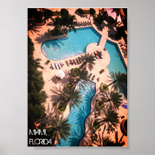 Custom Miami Beach Florida - Pool Relax GUTE VIBES Poster