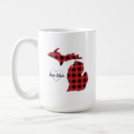 Custom Michigan Zuhause Staat Buffalo Kariert Weih Kaffeetasse