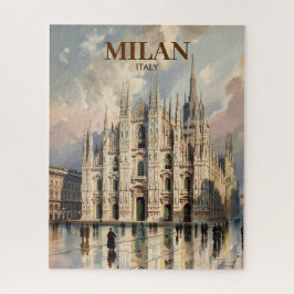 Custom Milan Duomo di Milano Vintage Watercolor Puzzle