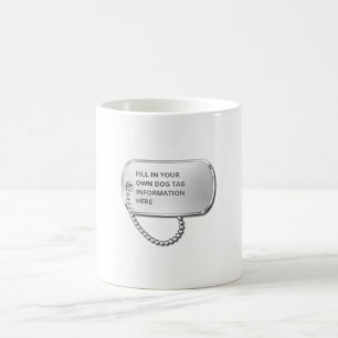 Custom Military Dog Tag Kaffeetasse