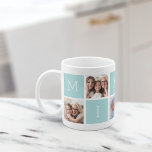 Custom Mima Großmutter 5 FotoCollage Kaffeetasse<br><div class="desc">Mit diesem einfachen Design, das fünf Ihrer Lieblings-Instagram-Fotos umfasst, erstellen Sie einen Sake für Oma, der in einer Collage mit abwechselnden Quadraten in pastellfarbenem Minzgrün angeordnet ist und "Mima" mit einem Herzstück auf dem letzten Platz ausdrückt. Personalisieren Sie Ihre Enkelkinder mit den beliebtesten Fotos für ein wertvolles Geschenk für Mima....</div>