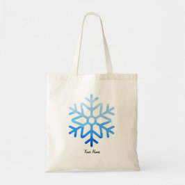 Custom Minimal Coole ästhetische Blue Snowflake Tragetasche