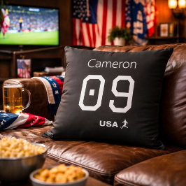 Custom Minimalist American Athlete Monochromatic Kissen