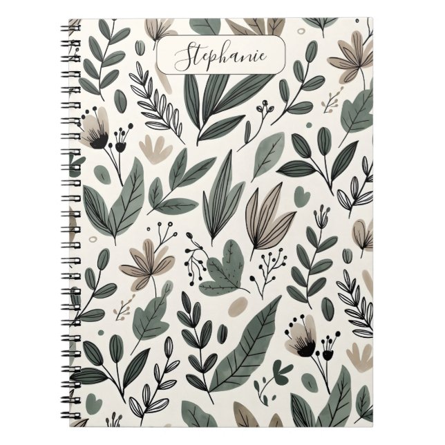 Custom Minimalist Botanical Journal Design Notizblock (Vorderseite)