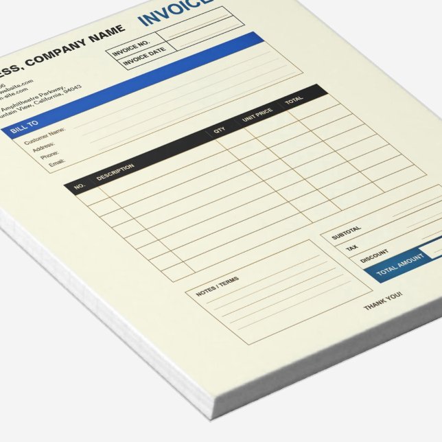 Custom Minimalist Business Invoice Sales Receipt Notizblock (Modern Small Business Invoice Sales Receipt Gray Notepad)