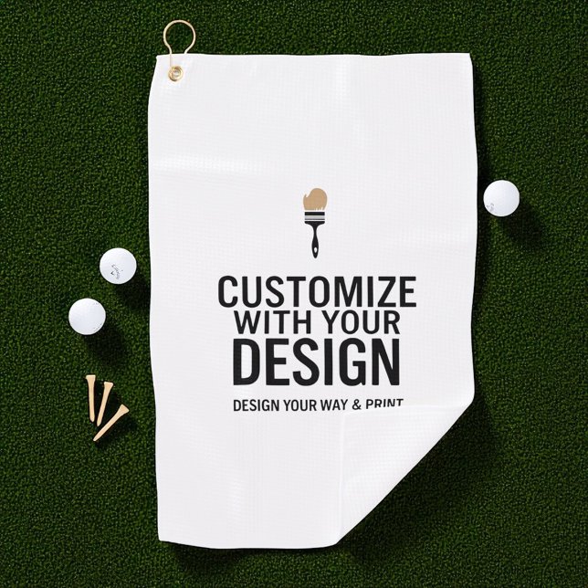 Custom Minimalist Personalized Company Branded  Golfhandtuch (Von Creator hochgeladen)
