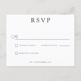 Custom Minimalist Wedding RSVP Ankündigungspostkarte