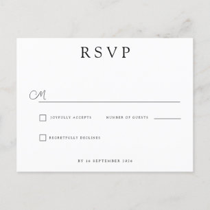 Custom Minimalist Wedding RSVP Ankündigungspostkarte