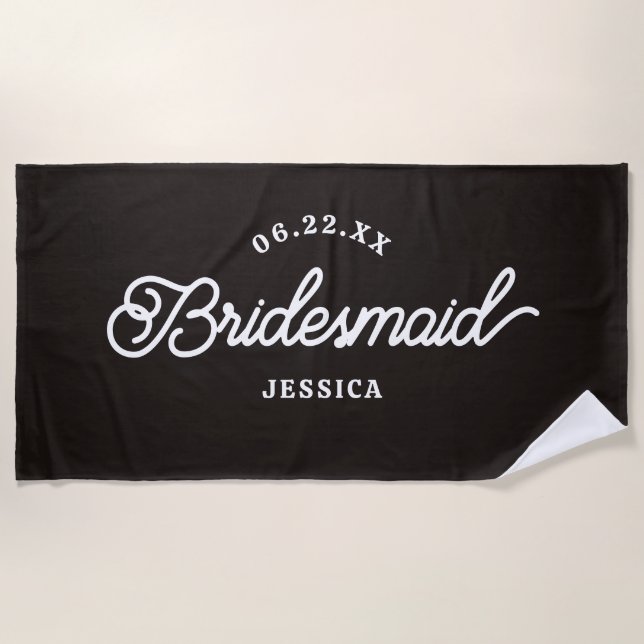 Custom Minimalistisch Bridesmaid Badetuch (Vorderseite)