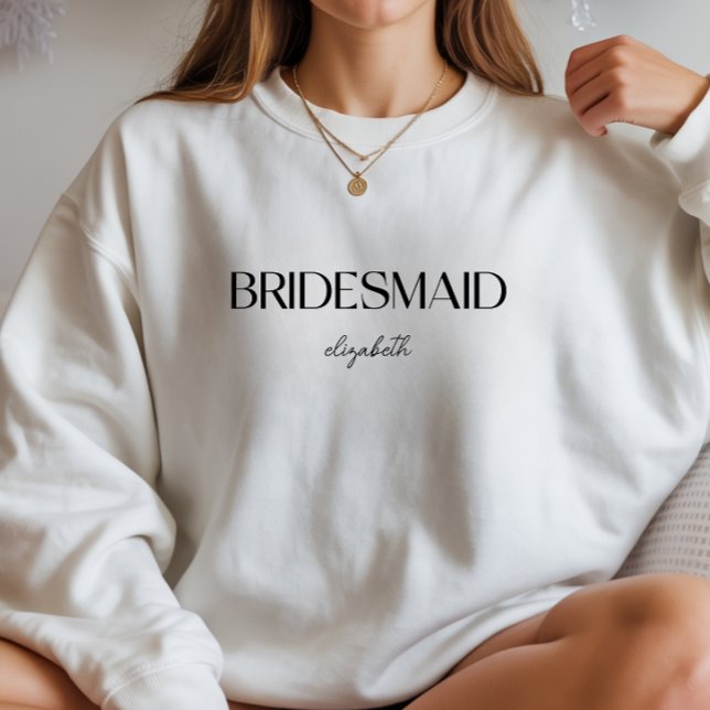 Custom Minimalistisch Bridesmaier Name Bachelorett Sweatshirt (Von Creator hochgeladen)