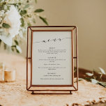 Custom Minimalistisch Classic Cream Black Wedding Menükarte<br><div class="desc">Benutzerdefiniertes Minimalistisches klassisches Hochzeitmenü in Creme und Black</div>