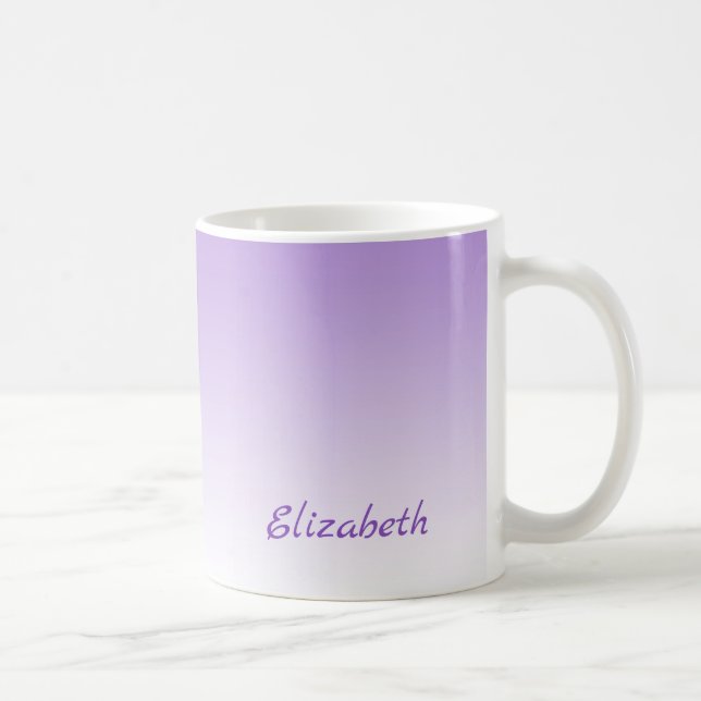 Custom Minimalistisch Lila Ombre Kaffeetasse (Rechts)