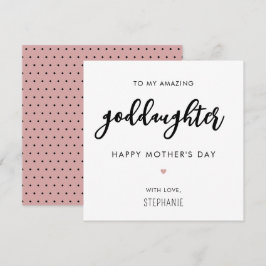 Custom Minimalistisch Modern Godtochter Mother Day Karte