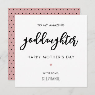 Custom Minimalistisch Modern Godtochter Mother Day Karte