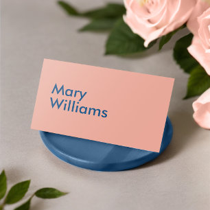 Custom Minimalistisch Modern Schlicht Name Coral P Visitenkarte