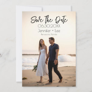 Custom Minimalistisch Wedding Foto Save the Date Einladung
