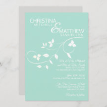 Custom MINT Green White Blätter Weinhochzeit