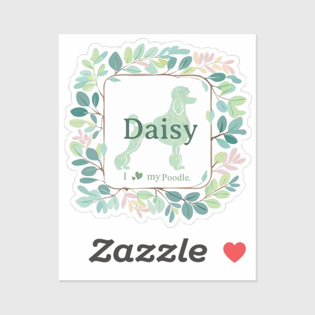 Custom mint poodle sticker - Personalized Gift (Blatt)