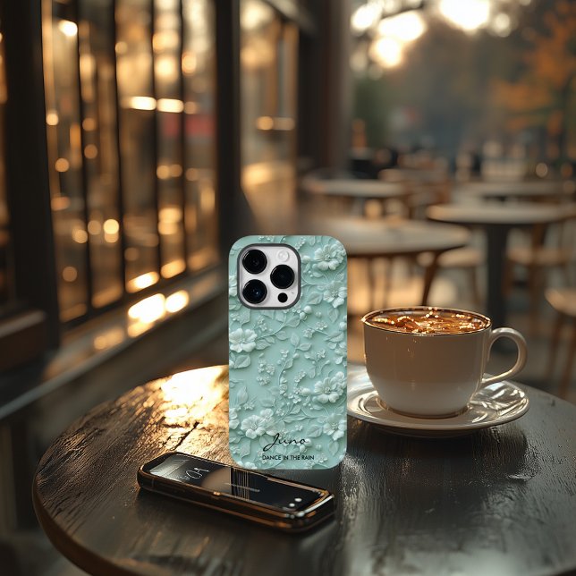 Custom Minze Grün bestickt floral Motivierend Case-Mate iPhone Hülle (Von Creator hochgeladen)