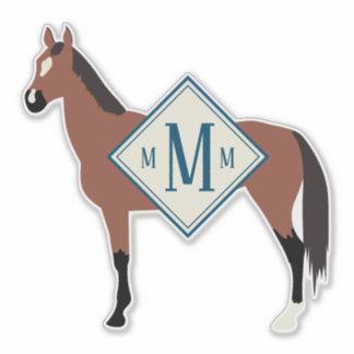 Custom Mit Monogramm Bay Akhal Teke Horse Silhouet Aufkleber