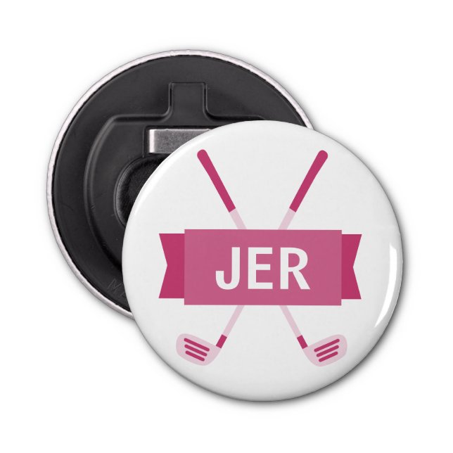 Custom Mit Monogramm Crossing Club Pink Ladys Cool Flaschenöffner (Vorderseite)