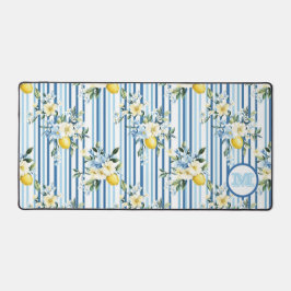 Custom Mit Monogramm Floral Lemon Desk Mat Schreibtischunterlage