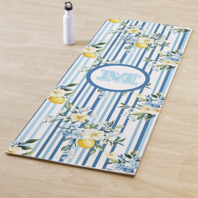 Custom Mit Monogramm Floral Lemon Yoga Matts Yogamatte (Beispiel)