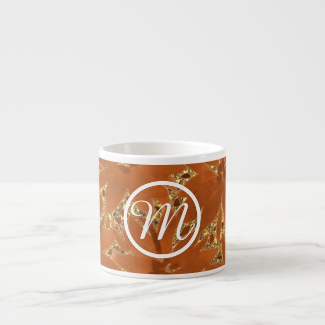 Custom Mit Monogramm Gold Sparkle Espressotasse (Vorderseite)