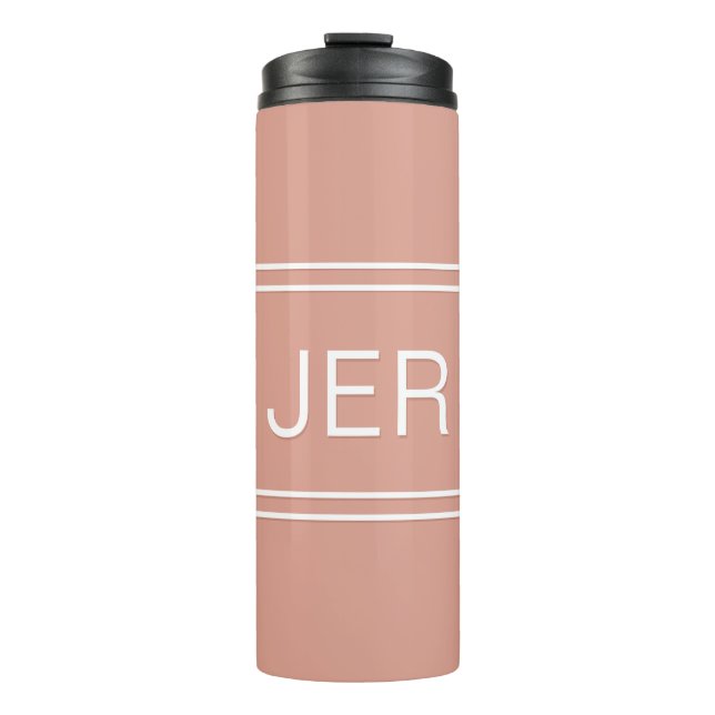 Custom Mit Monogramm Initials Trinkbehälter Girly  Thermosbecher (Vorderseite)