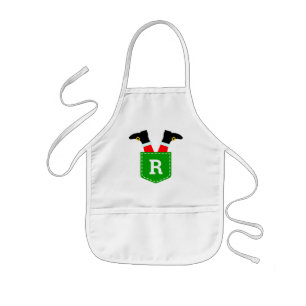 Custom Mit Monogramm Santa in Pocket Weihnachten S Kinderschürze
