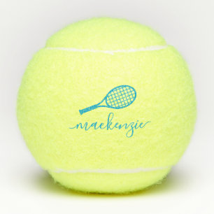 Custom Mit Monogramm Tennis Ball Bright Blue