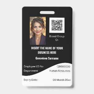 CUSTOM Mitarbeiter-ID-Karte bearbeitet Schwarz-wei Ausweis