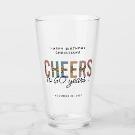 Custom Modern 60. Geburtstag Leopard Typografie Glas