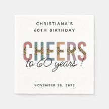 Custom Modern 60. Geburtstag Leopard Typografie