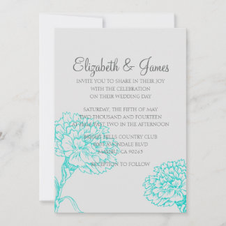 Custom Modern Aqua Wedding Einladungen