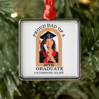 Custom Modern Arch Foto stolz Papa Abschluss Ornament Aus Metall