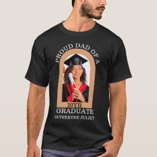 Custom Modern Arch Foto stolz Papa Abschluss T-Shirt