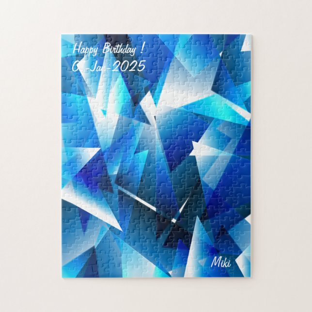 Custom Modern Artistic Colority Abstrakt Blue Puzzle (Vertikal)