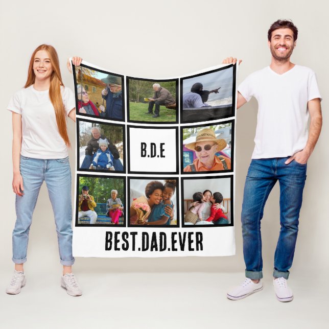 Custom Modern BDE Bester Vater je 8 FotoCollage Fleecedecke (Beispiel)