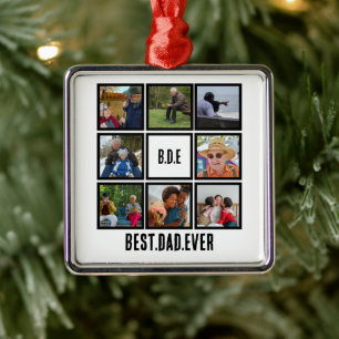 Custom Modern BDE Bester Vater je 8 FotoCollage Ornament Aus Metall
