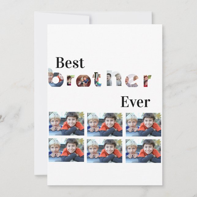 Custom Modern Best Brother aller 13 Jahre FotoColl Einladung (Vorderseite)