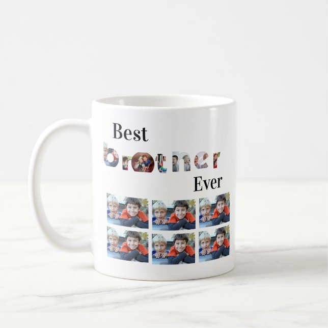 Custom Modern Best Brother aller 13 Jahre FotoColl Kaffeetasse (Links)