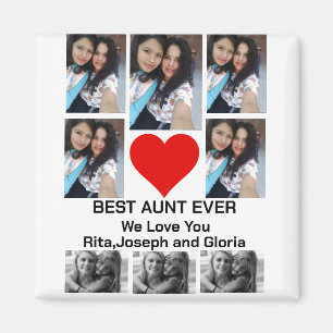 Custom Modern Best Tante je 8 Foto Collage Magnet