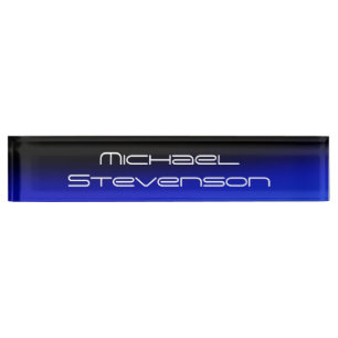 Custom Modern Black Blue Business Namensplakette