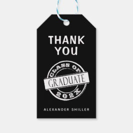 Custom Modern Black Graduate Vielen Dank Geschenkanhänger