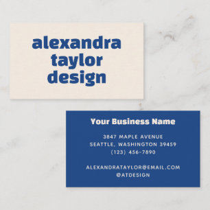 Custom Modern Blue Cream Ästhetisch kreativ Visitenkarte