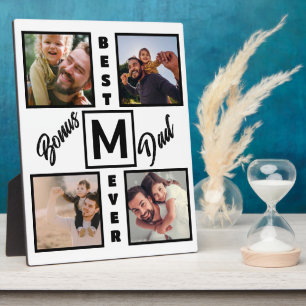 Custom Modern Bonus Vater Stepdad 4 Foto Collage Fotoplatte
