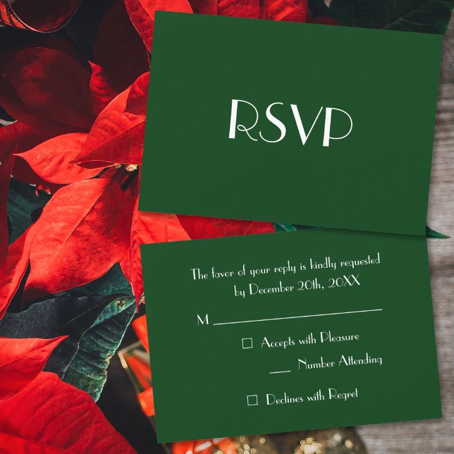 Custom Modern Christmas Green Holiday Party UAWG RSVP Karte (Custom Modern Christmas Green Holiday Party RSVP)