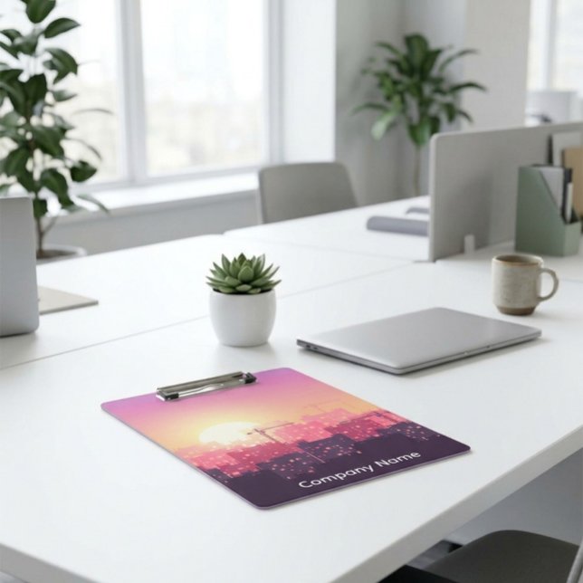 Custom Modern Construction City Sunset Clipboard Klemmbrett (Von Creator hochgeladen)